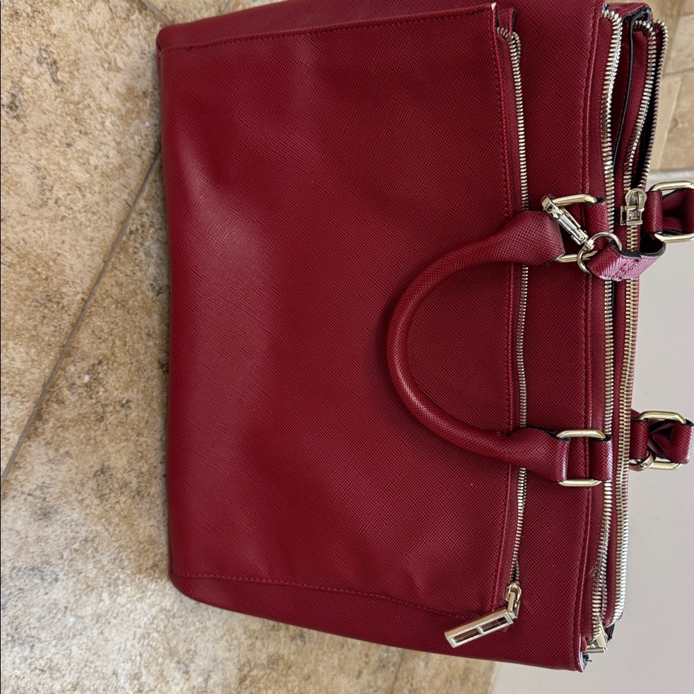 Zara Deep Red Tote Bag